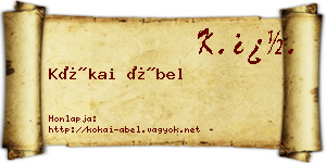 Kókai Ábel névjegykártya