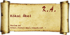 Kókai Ábel névjegykártya